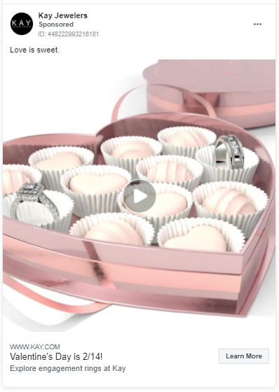 example of facebook ads for kay jewelers