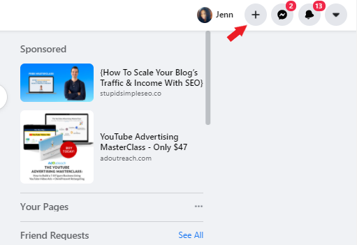 fb ad plus sign