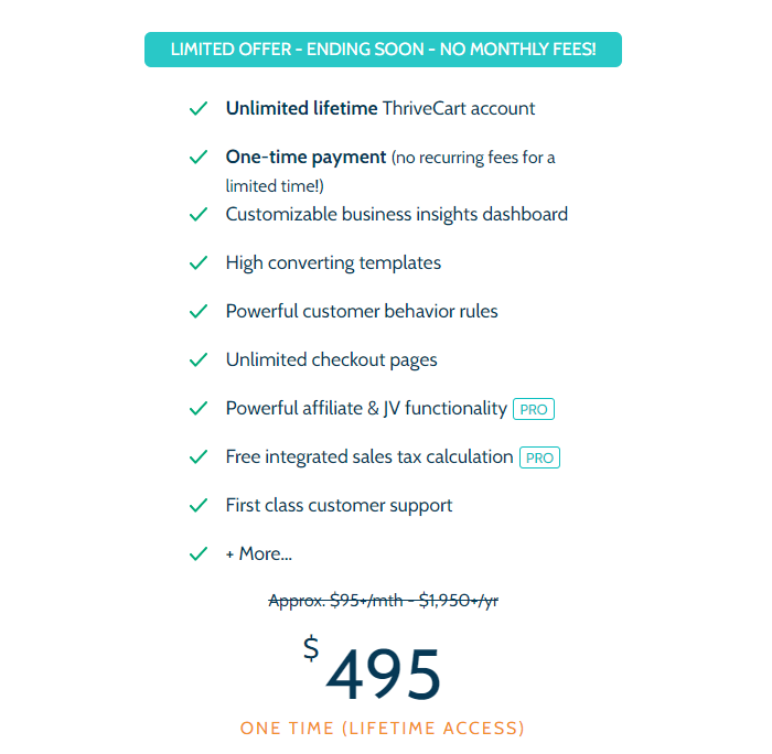 thrivecart pricing