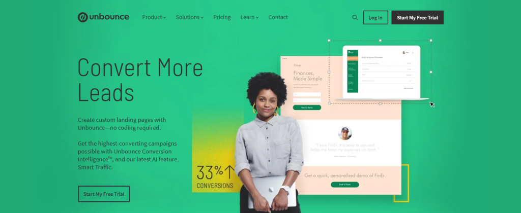 unbounce homepage