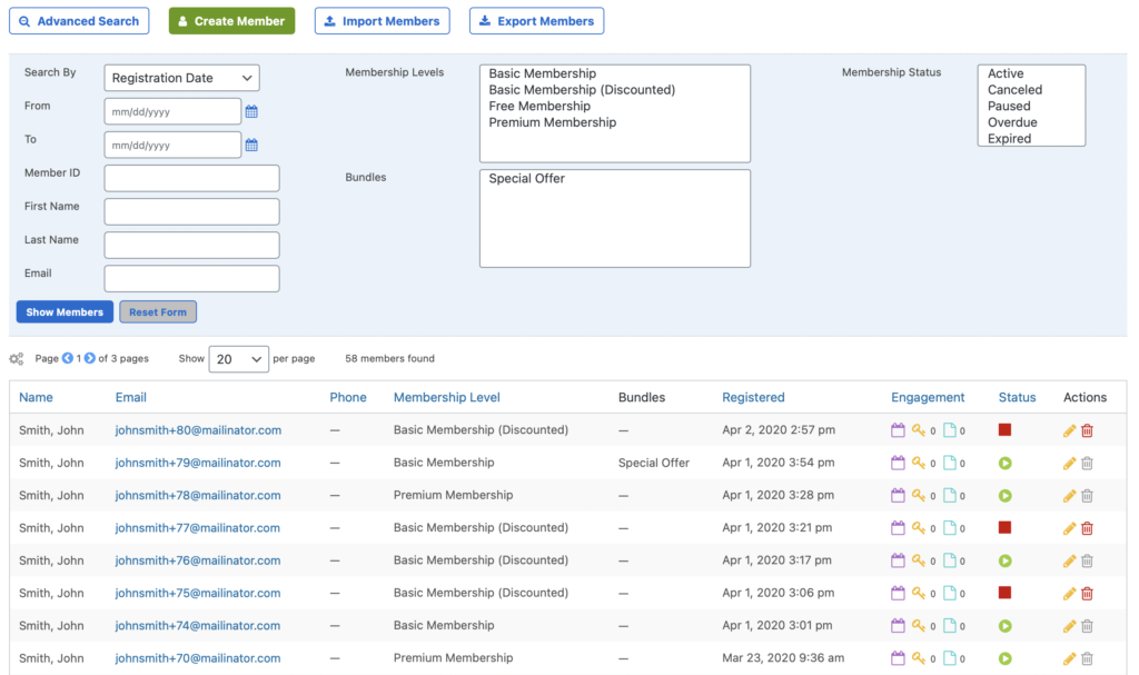 member management section