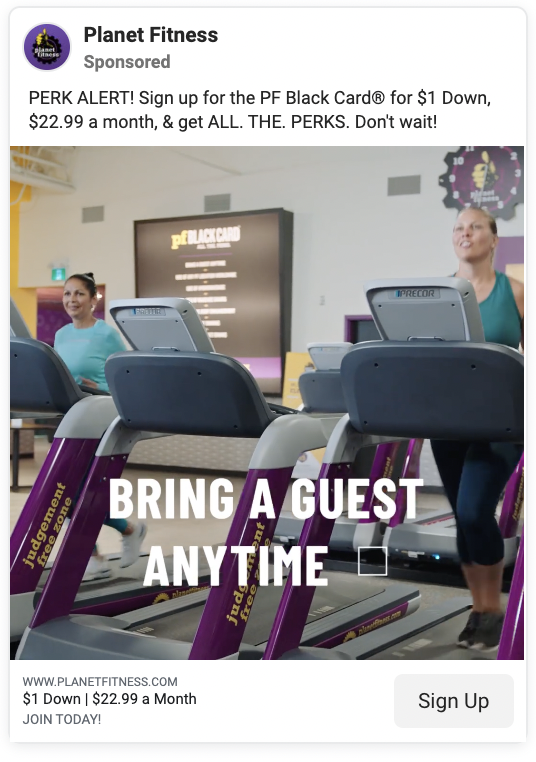 planet fitness ad example